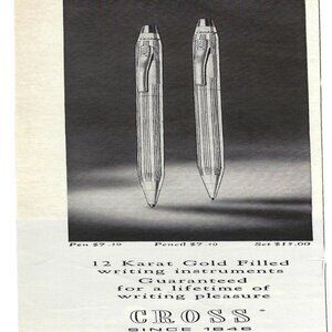 1967 Cross 12K Gold Filled Writing Instruments Pens Vintage Magazine Print Ad